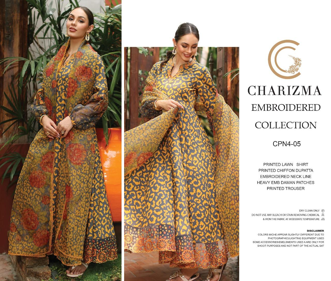 Embroidery printed lawn shifoon dupata