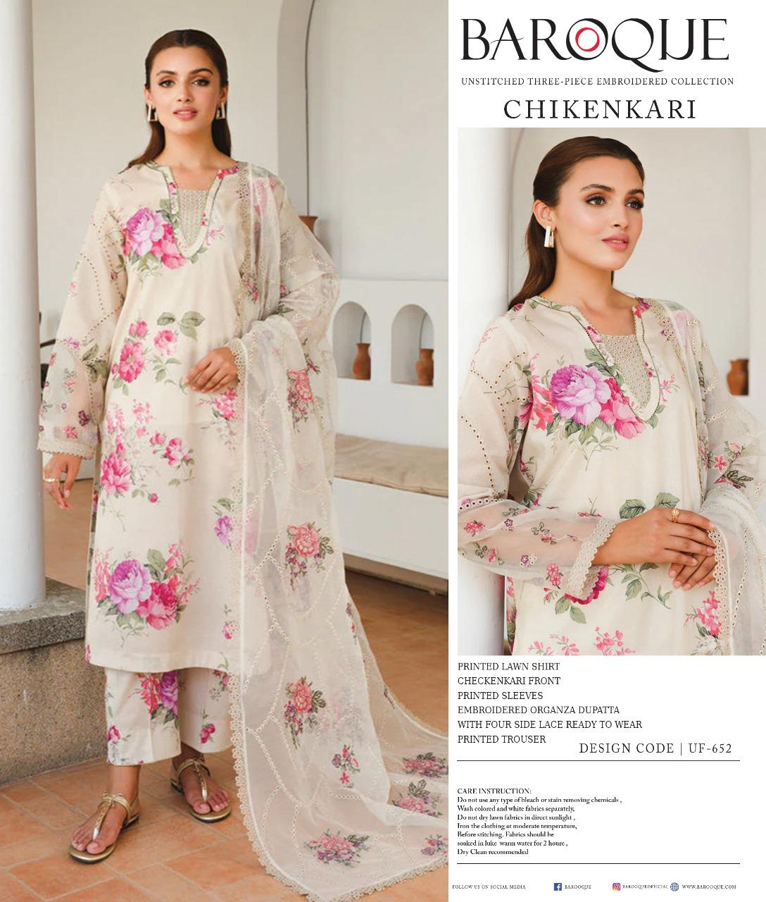 Embroidery printed lawn Organza Dupata