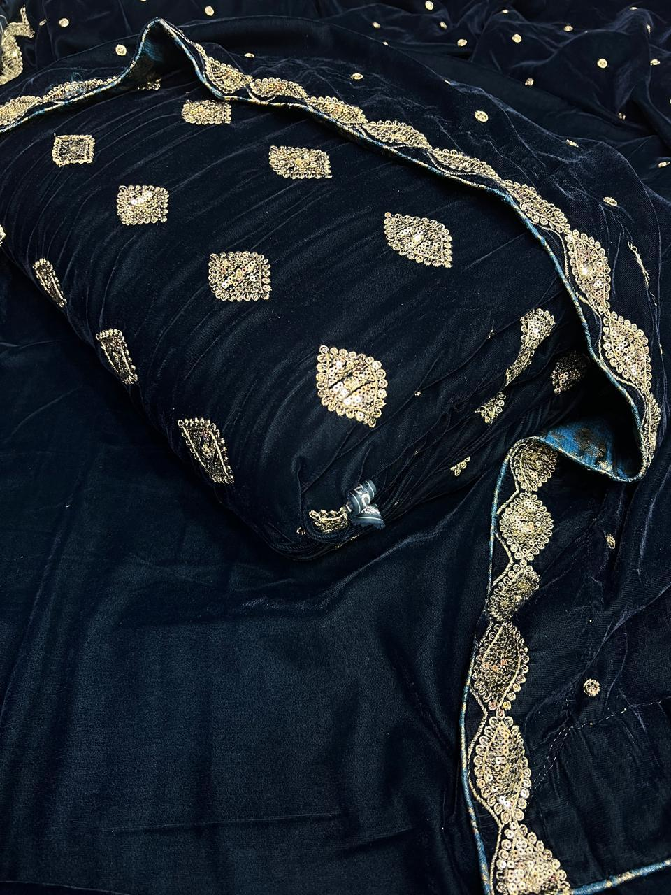 Valvet Embroidered 3 Piece Suit