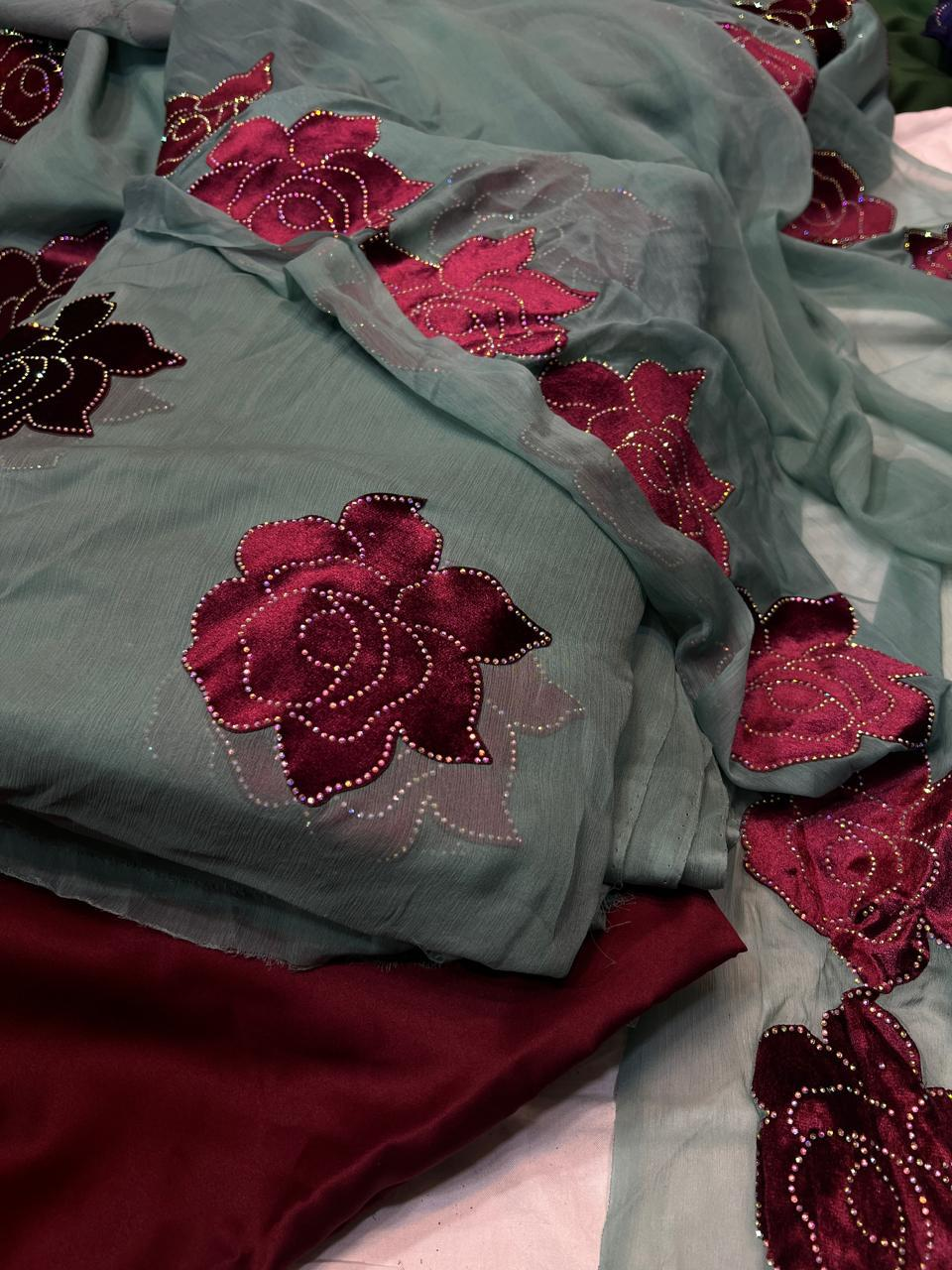 3 Piece Suit Soft Bember Chiffon