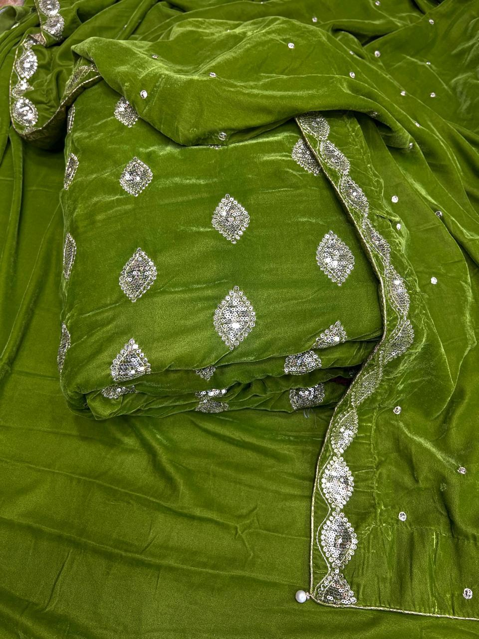 Valvet Embroidered 3 Piece Suit