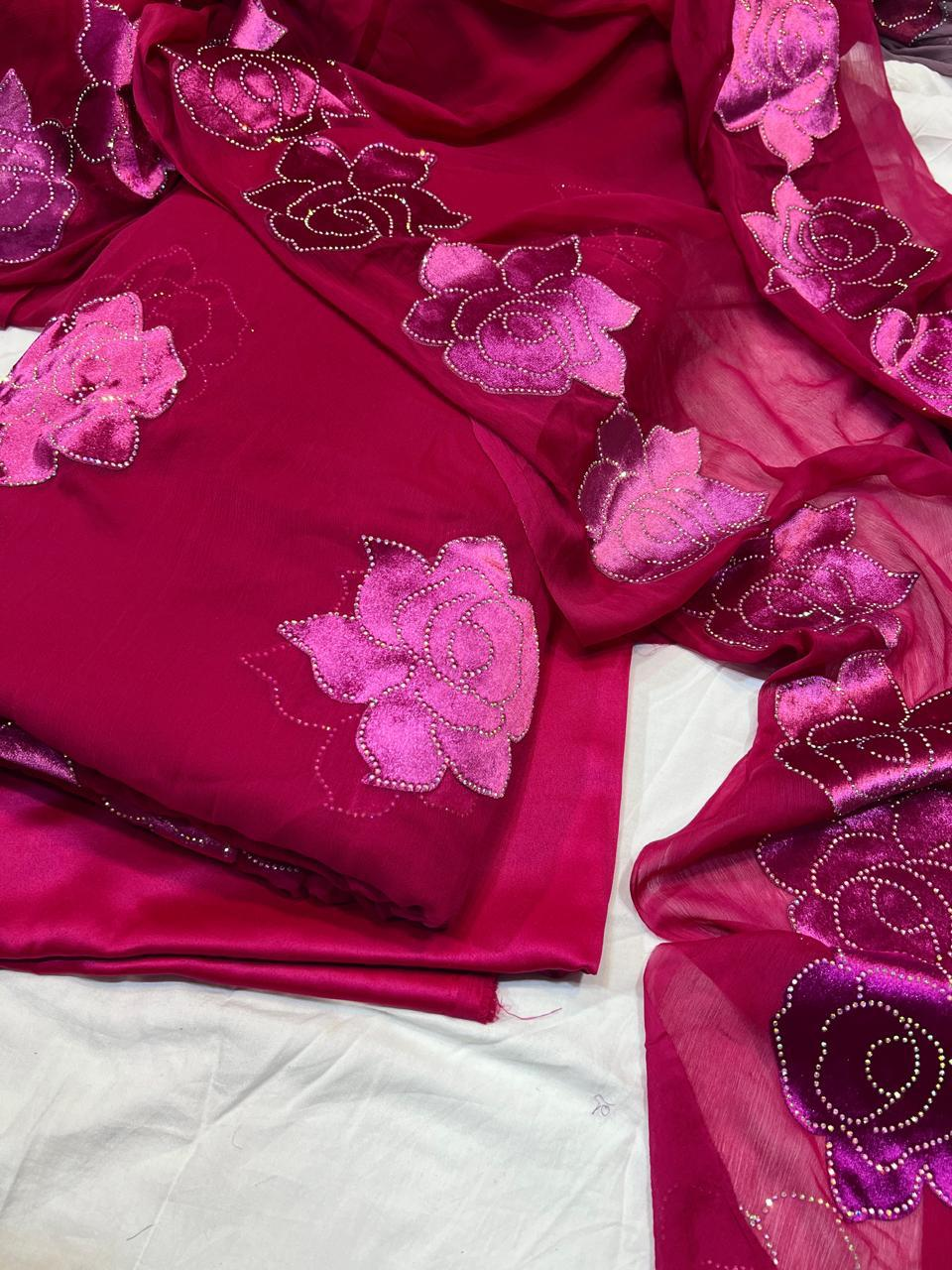 3 Piece Suit Soft Bember Chiffon